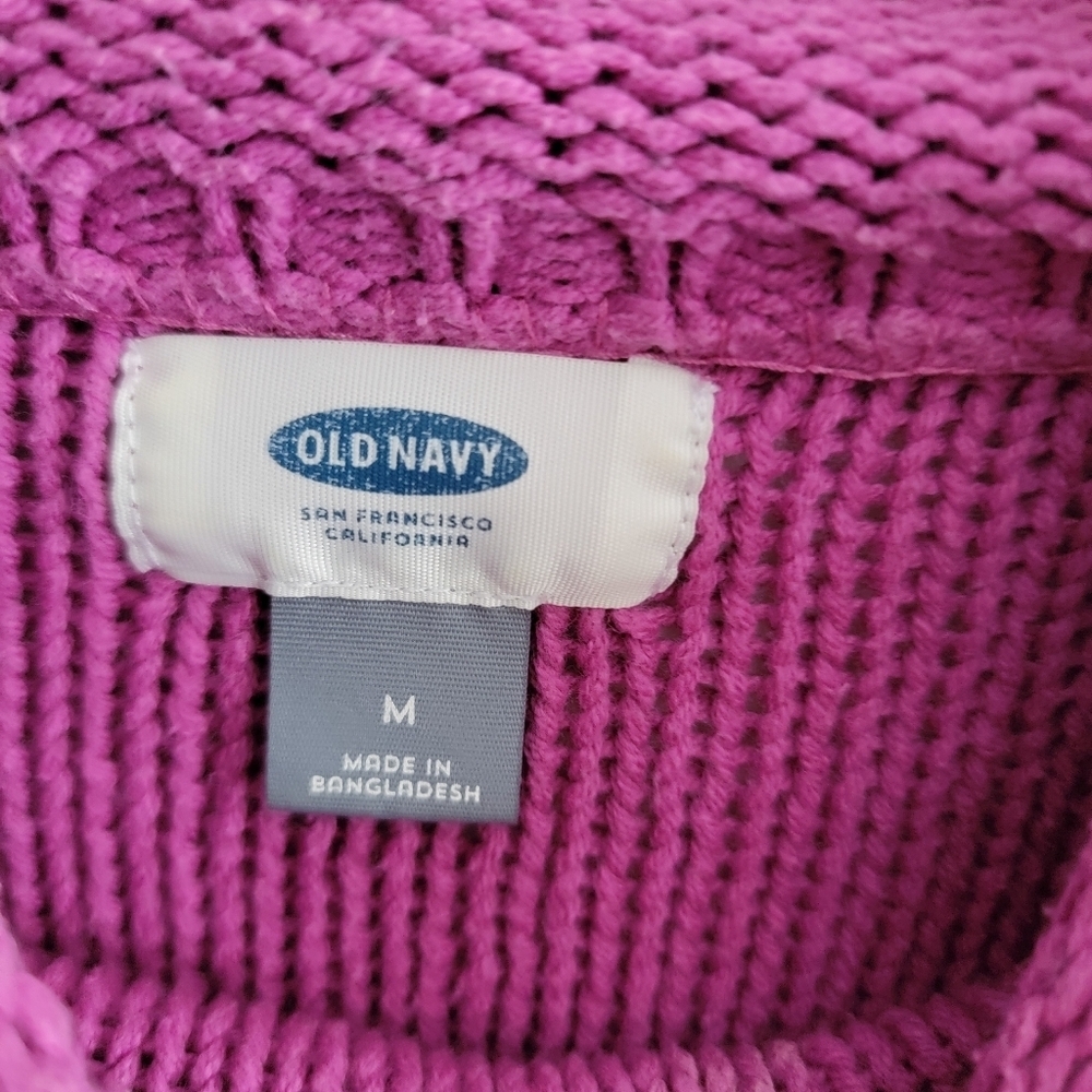 Old Navy Mock Turtleneck Knit Sweater Razzleberry M - Picture 4 of 7